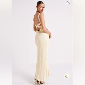 Meshki Ensley Satin Maxi Dress Light Yellow